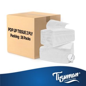 Pop Up Tissue/Tisu Pop Up/Tissue Paper/2 Ply/100mmx100mm (36 Packs x 1 Carton)